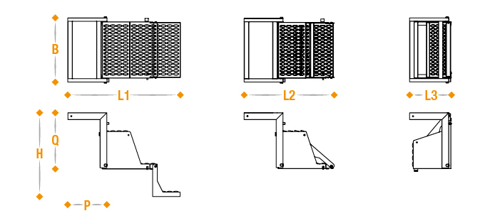 Hot galvanised folding ladder with 3 wide steps - Product Takler